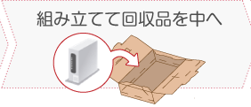 組み立てて回収品を中へ