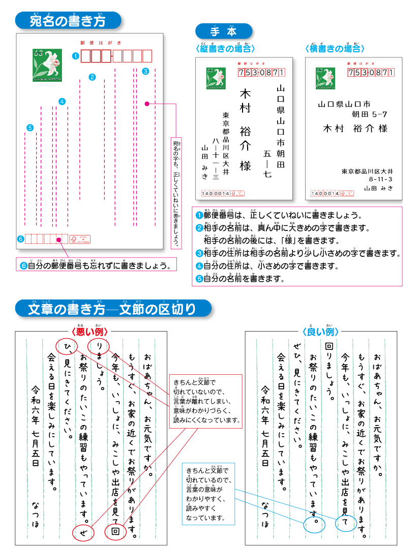 手紙の書き方について