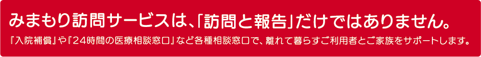 みまもり訪問サービスは、「訪問と報告」だけではありません。