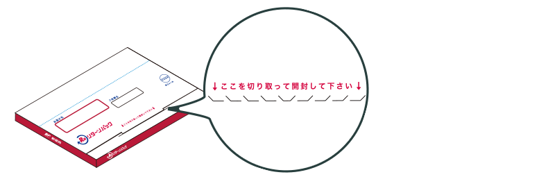 切り取り線にそって差込を切りはなす