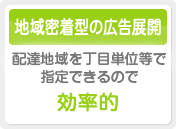 地域密着型の広告展開　配達地域を丁目単位等で指定できるので効率的