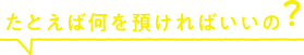 たとえば何を預ければいいの？