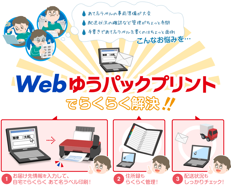 Webゆうパックプリント　自宅でカンタン！あて名ラベル作成！